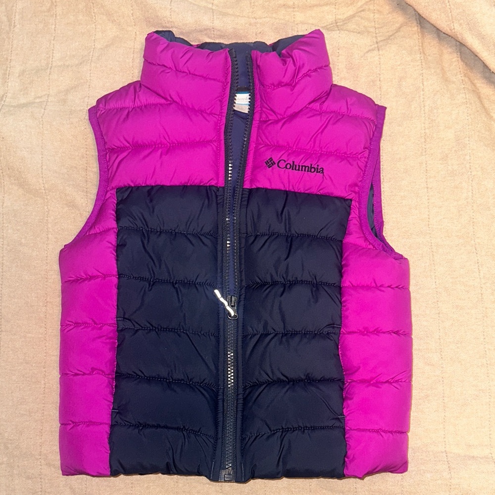 Columbia Fuchsia and Navy Puffer Vest